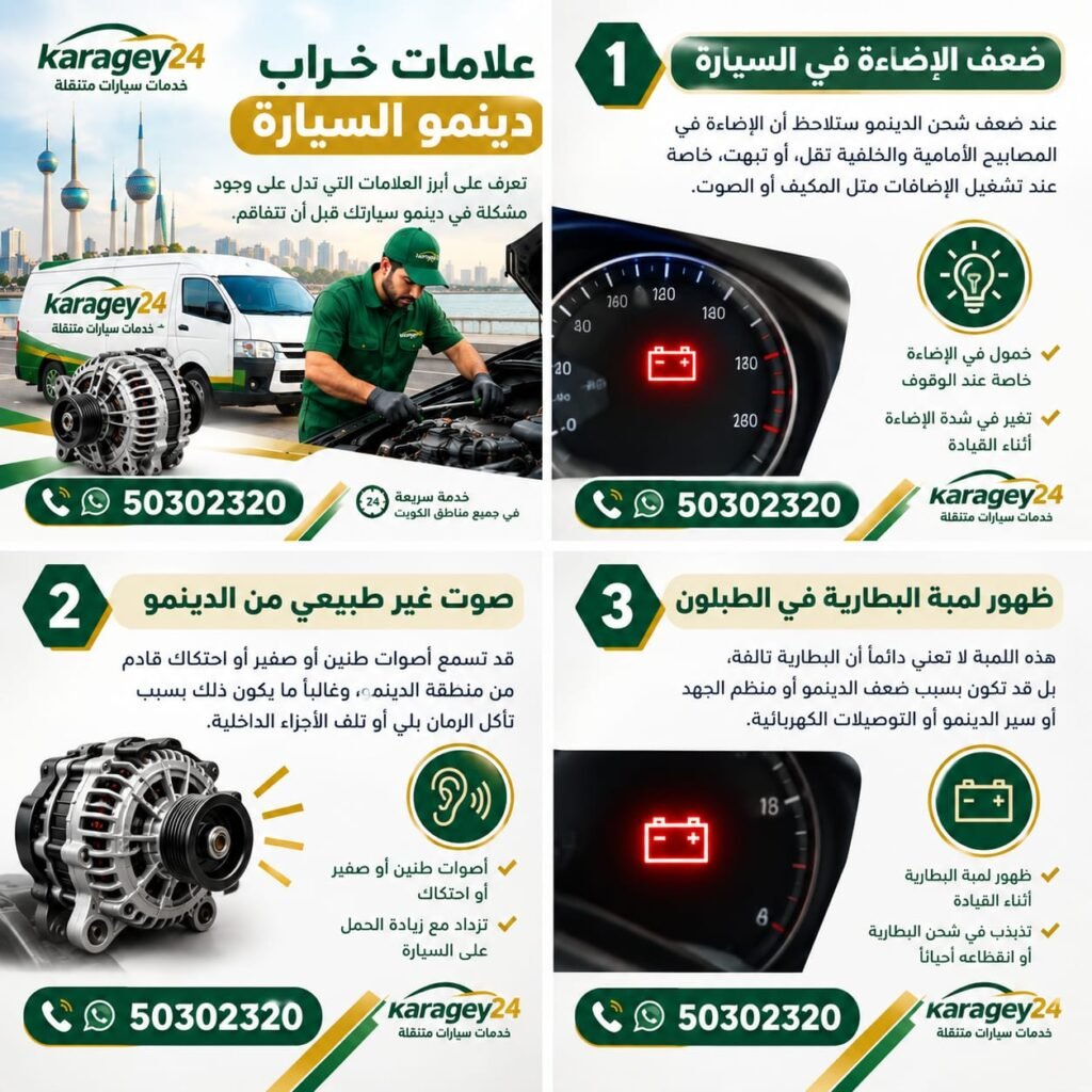 علامات خراب دينمو السيارة