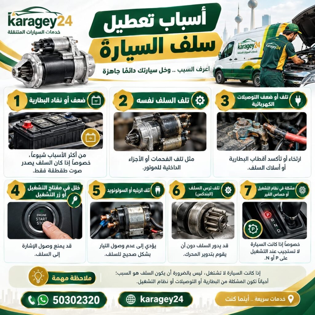 اسباب تعطيل سلف السيارة